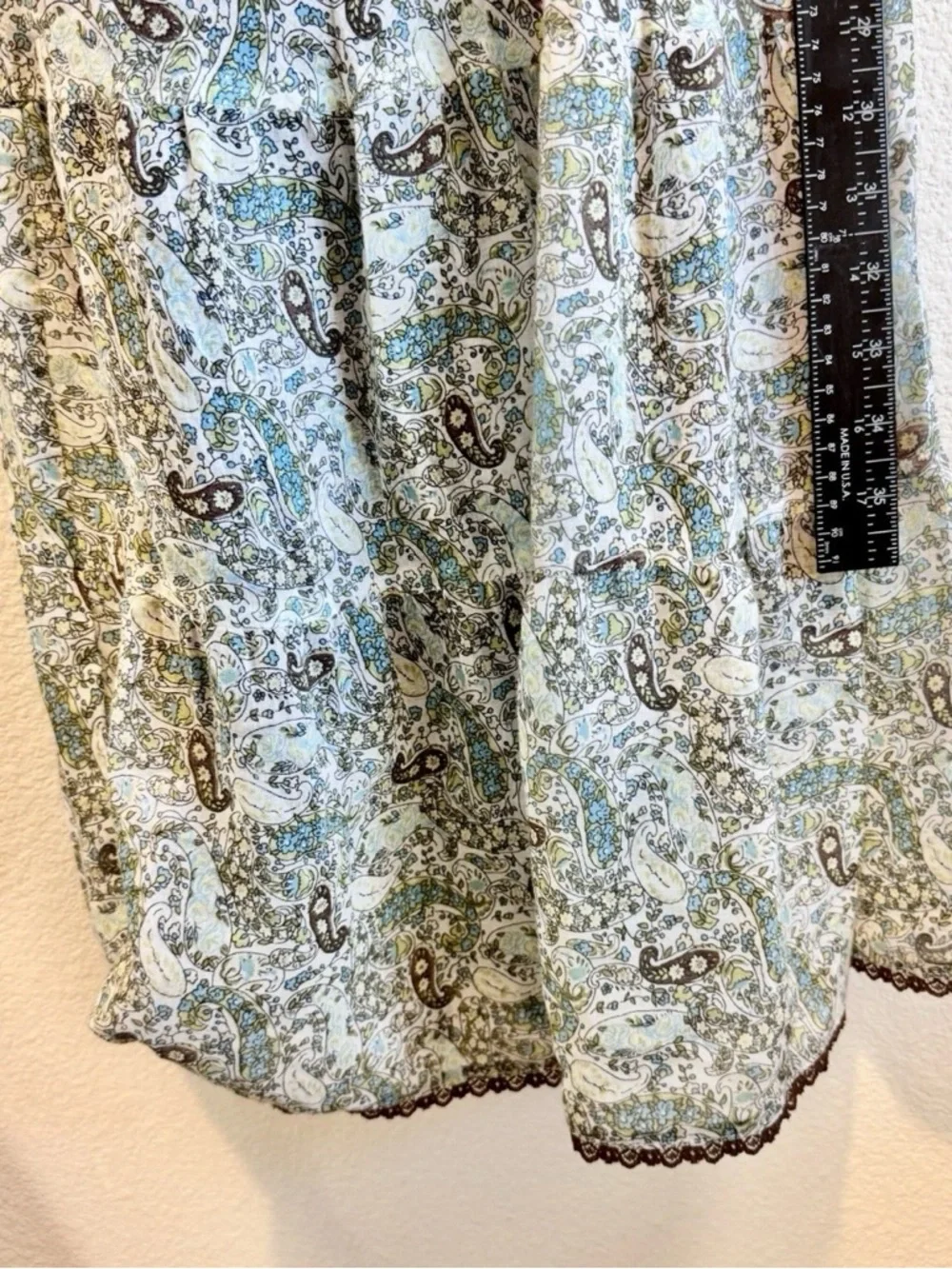 Studio Soleil Prairiecore Vintage Y2K Paisley Lace Trim Midi Dress Fairy Grunge - Picture 6 of 8